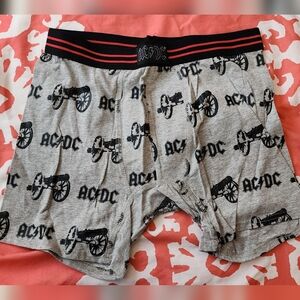 New AC/DC Gray Boxer Briefs with Black Print